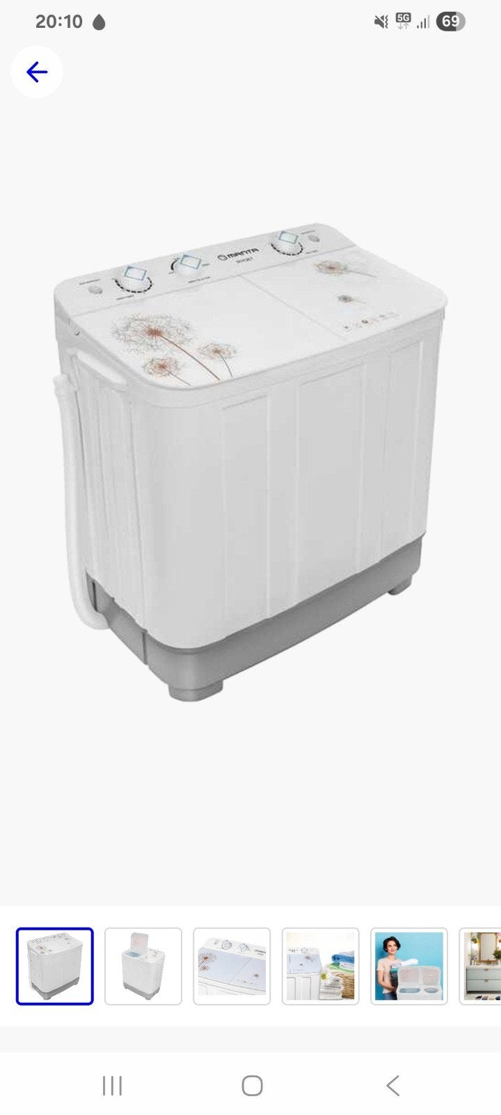 Compacte Manta WH367 Wasmachine - Ideaal voor kleine ruimtes, Caravans en Kamperen, Ophalen, Gebruikt