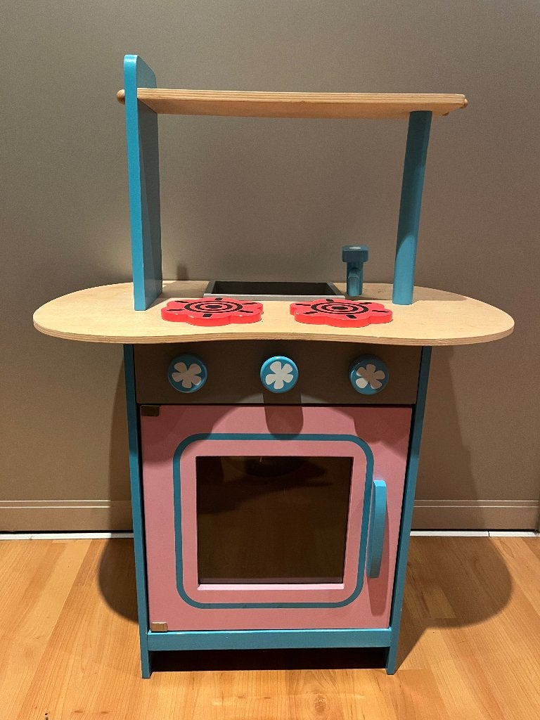 Keukentje en wasmachine, Ophalen, Gebruikt, Hout, Speelkeuken