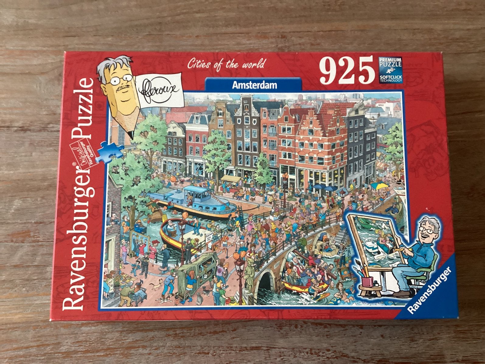 Fleroux puzzel cities of the world 925st Amsterdam, Hobby en Vrije tijd, Denksport en Puzzels, Ophalen of Verzenden, 500 t/m 1500 stukjes