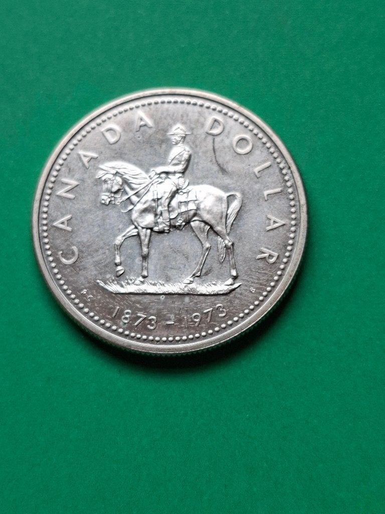 1973 Canada 1 dollar zilver Elizabeth II Mounted Police, Verzenden, Noord-Amerika, Losse munt, Zilver