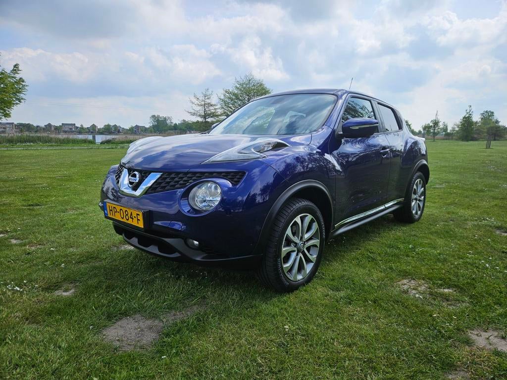 Nissan Juke 1.6 CVT 86KW 2015 Blauw, Stof, 4 cilinders, Blauw, 49 €/maand