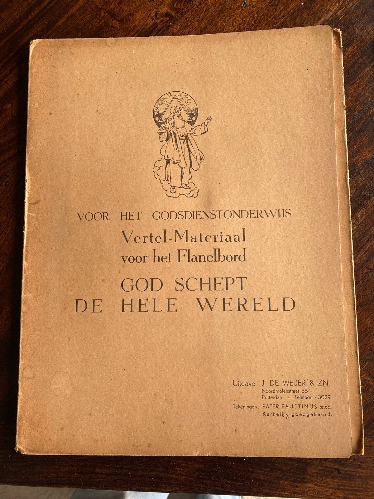 Vintage Flannelbord Vertel-Materiaal: God Schept & Adam/Eva, Ophalen