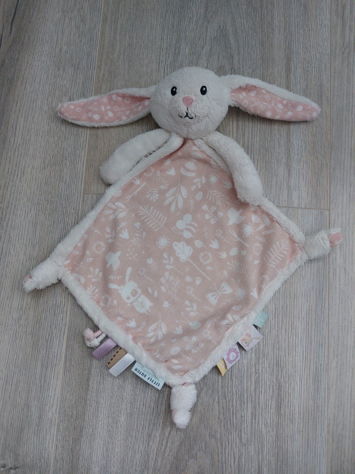 Knuffel knuffeldoekje little dutch konijn wit roze L2250, Kinderen en Baby's, Ophalen of Verzenden, Zo goed als nieuw, Overige typen