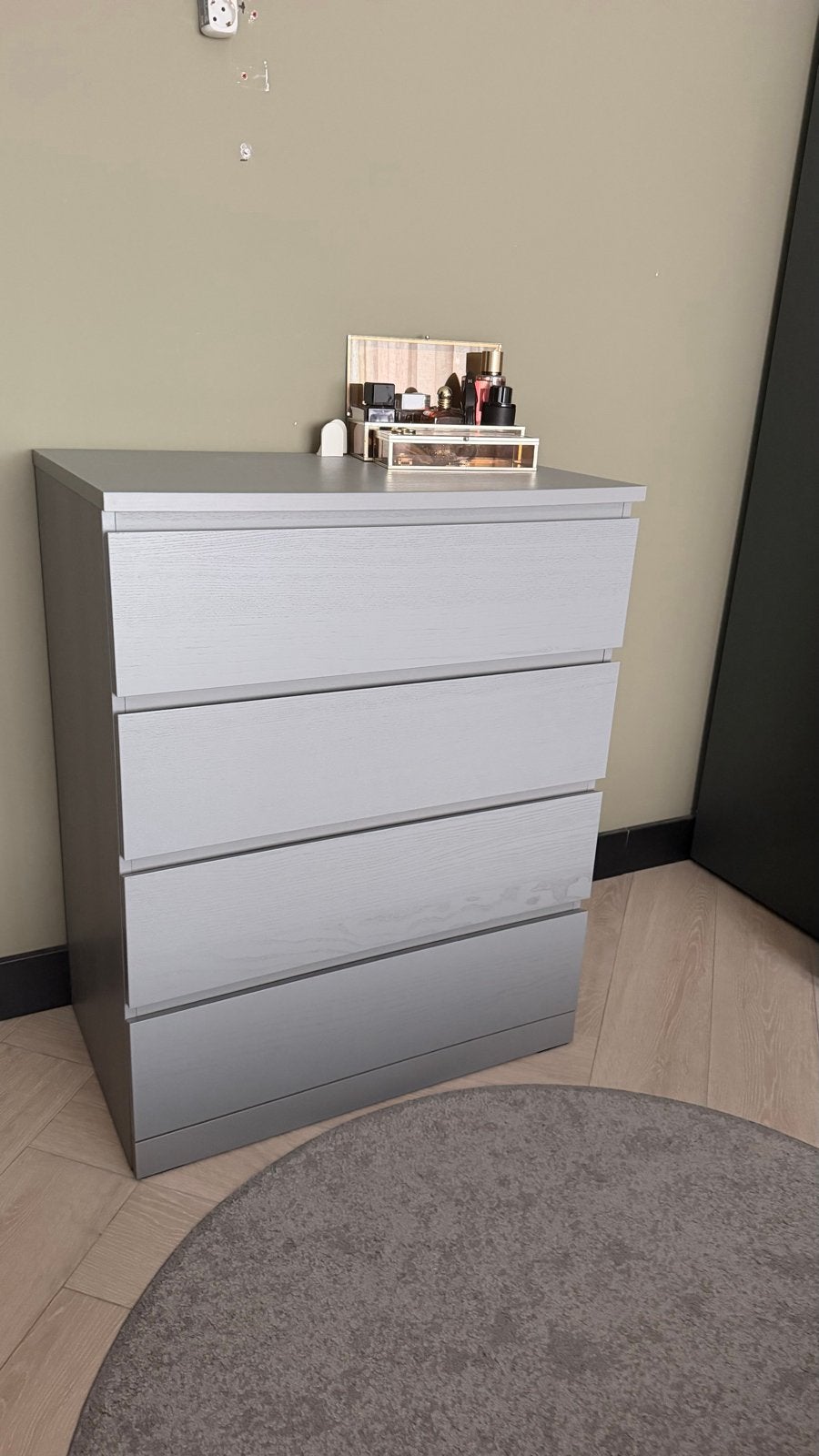 Ikea Malm ladekast 80x100 cm grijs gelazuurd, Ophalen, 100 tot 150 cm, 50 tot 100 cm, Zo goed als nieuw