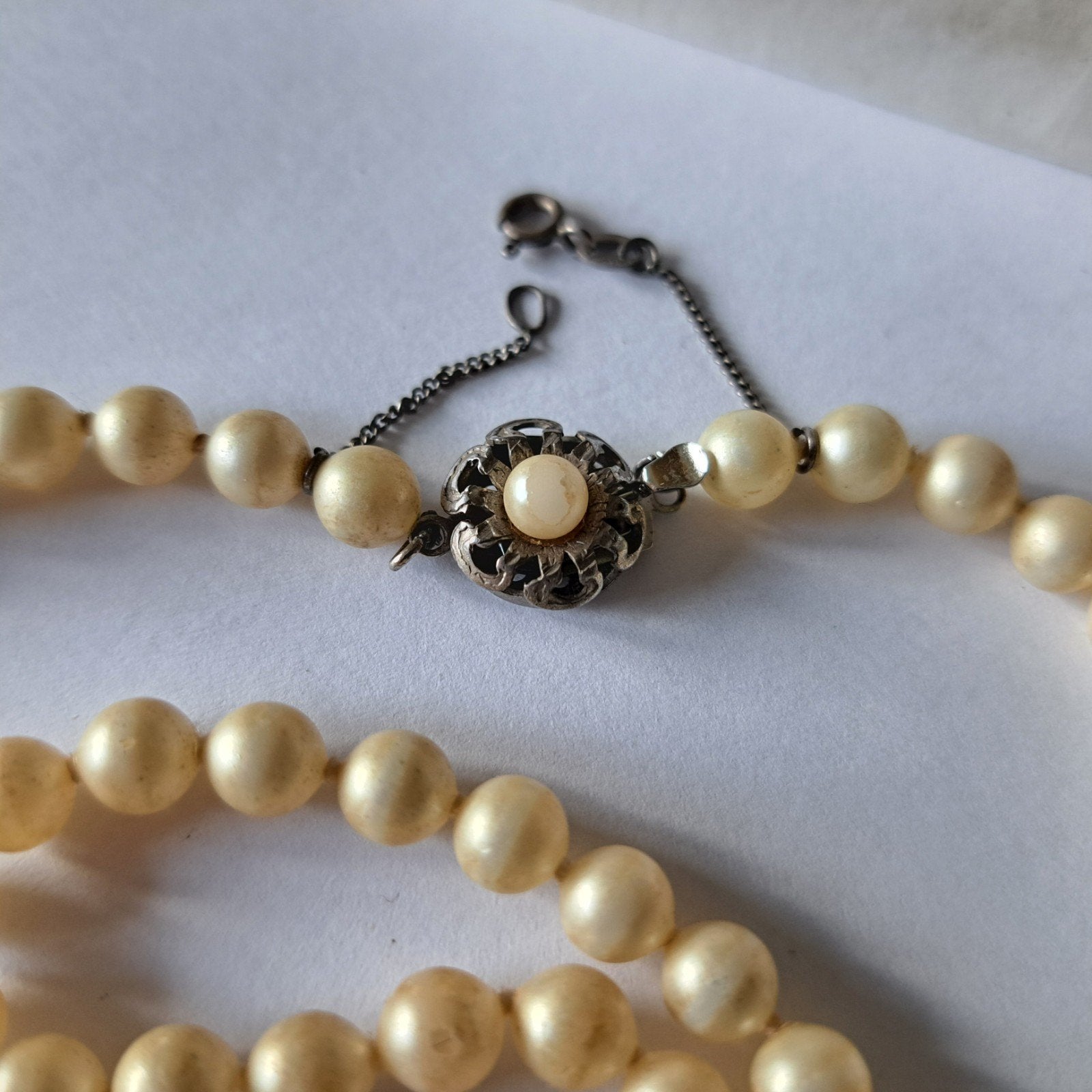 Antiek oud zilver gekeurd slot, Verzenden, Zilver, Ketting