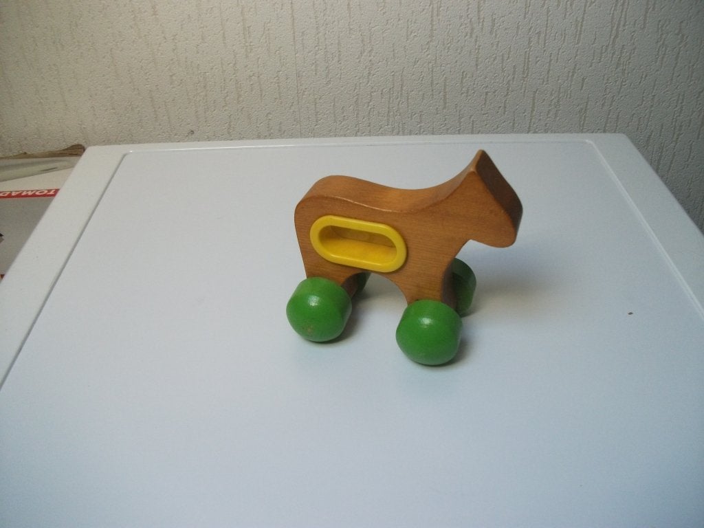 Houten paard op wielen, Ophalen of Verzenden, Gebruikt