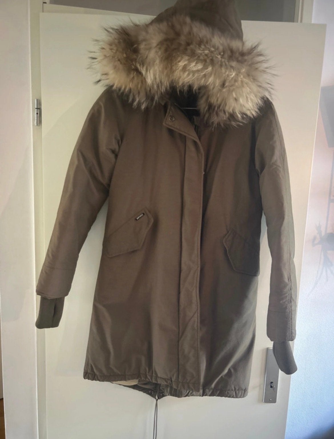 Airforce winterjas met bontkraag - Maat XS, Ophalen of Verzenden, Gedragen, Maat 34 (XS) of kleiner, Groen