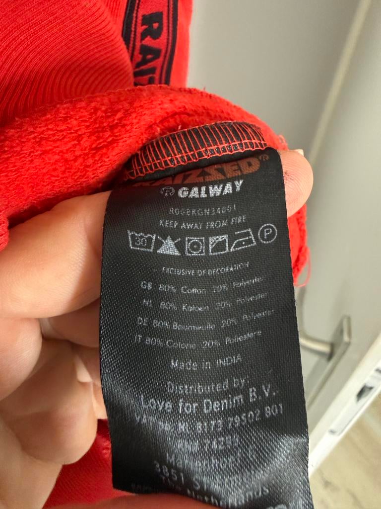 rode hoody van Raizzed  maat 152, Ophalen of Verzenden, Zo goed als nieuw, Jongen of Meisje, Trui of Vest