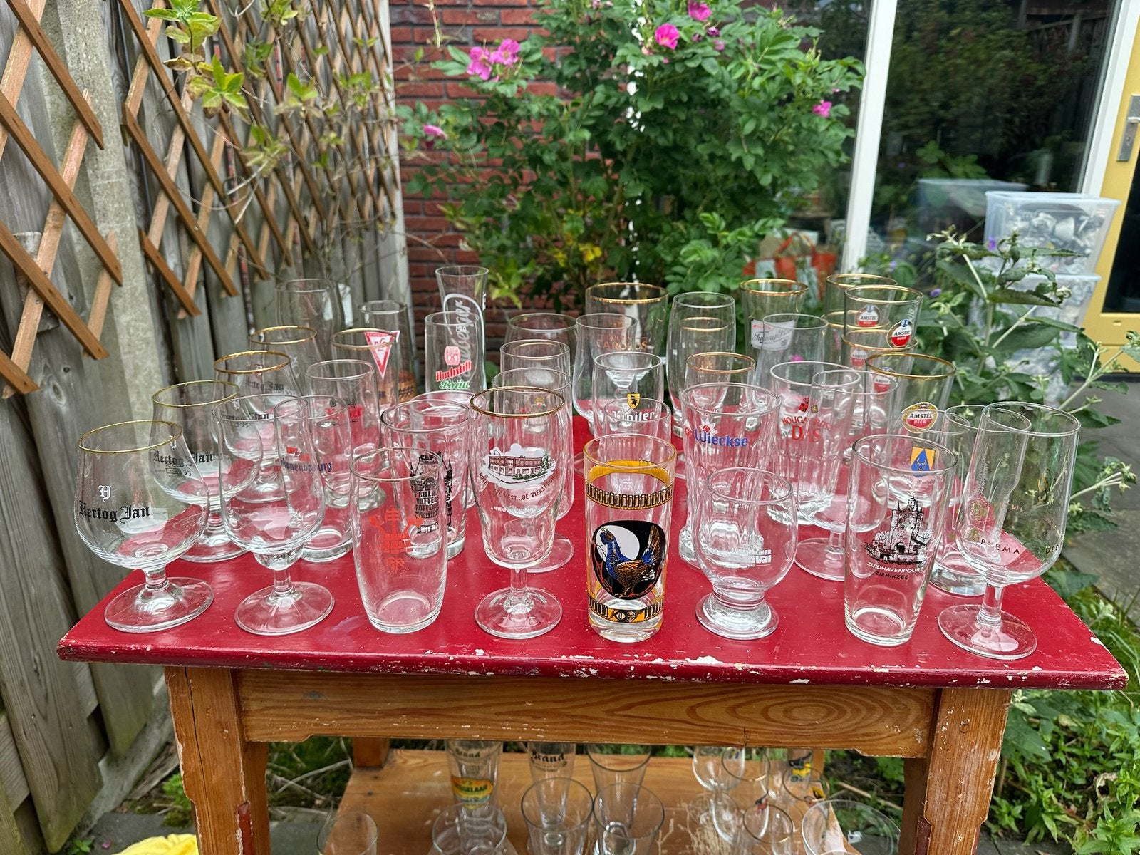 Grote partij bier champagneglazen voor bruiloft, feest, keet, Ophalen, Zo goed als nieuw, Overige typen