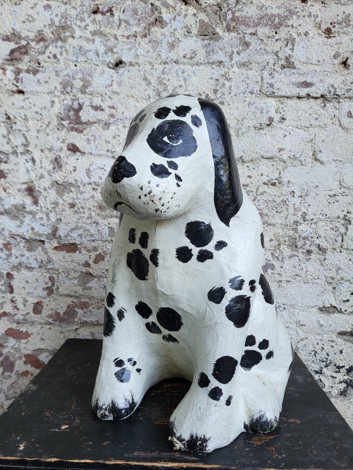 brocante/ vintage franse papier-maché hond / allegonda, Ophalen of Verzenden