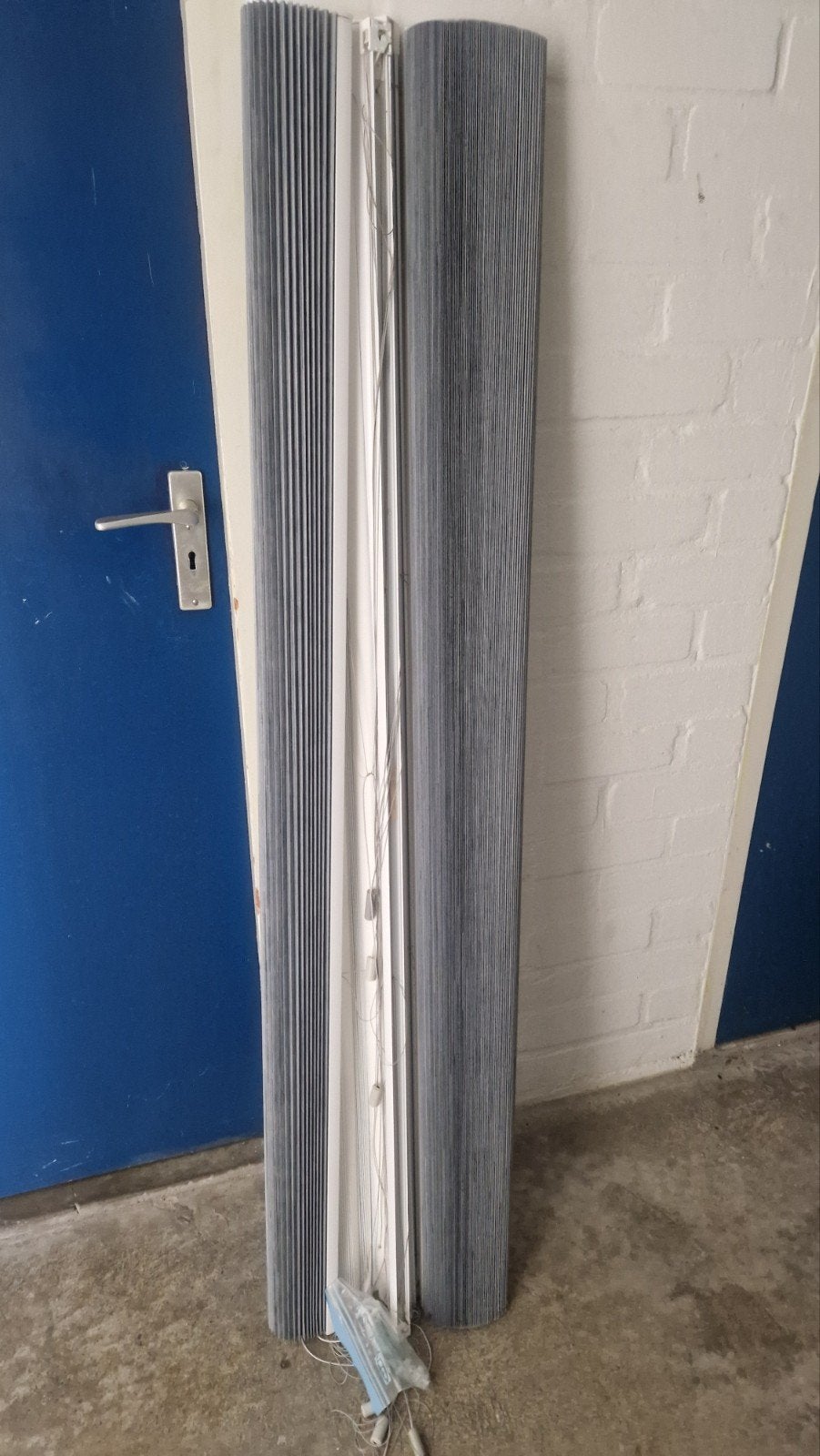 gratis 2x Plisségordijnen 150x200cm - Grijs/Wit, Ophalen of Verzenden, Gebruikt, Grijs, Plisségordijn