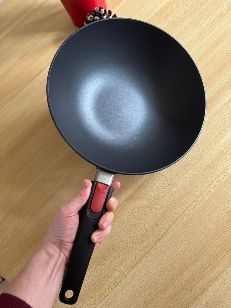 WOLL Wokpan - Zo goed als nieuw, Inductieplaat, Aluminium, Ophalen of Verzenden, Zo goed als nieuw