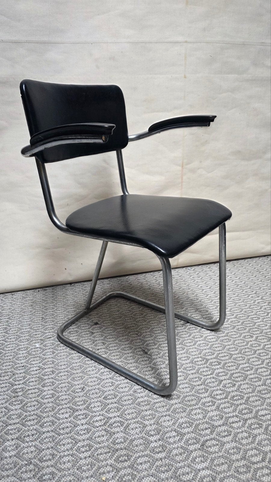 vintage sledestoel / retro buisframe chair, Ophalen, Gebruikt, Eén