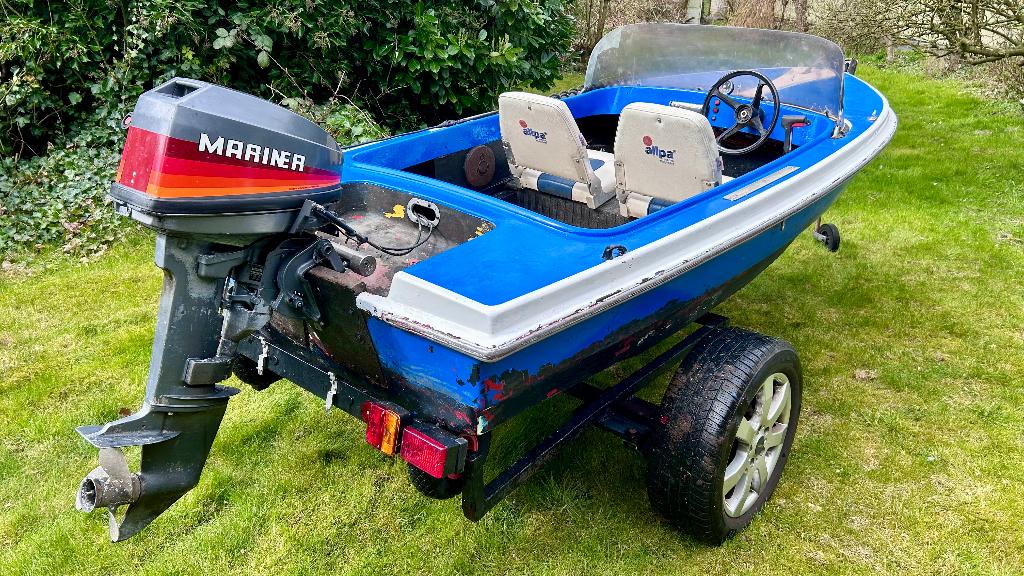 Speedboot met Mariner buitenboord motor, Ophalen, Gebruikt, Minder dan 70 pk, 3 tot 6 meter