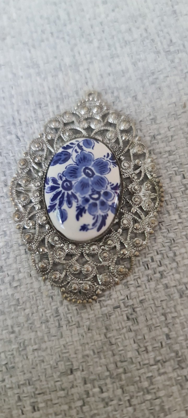 hanger filigraan  ketting zilver, 4 tot 7 cm, Ophalen of Verzenden, Zo goed als nieuw, Zilver