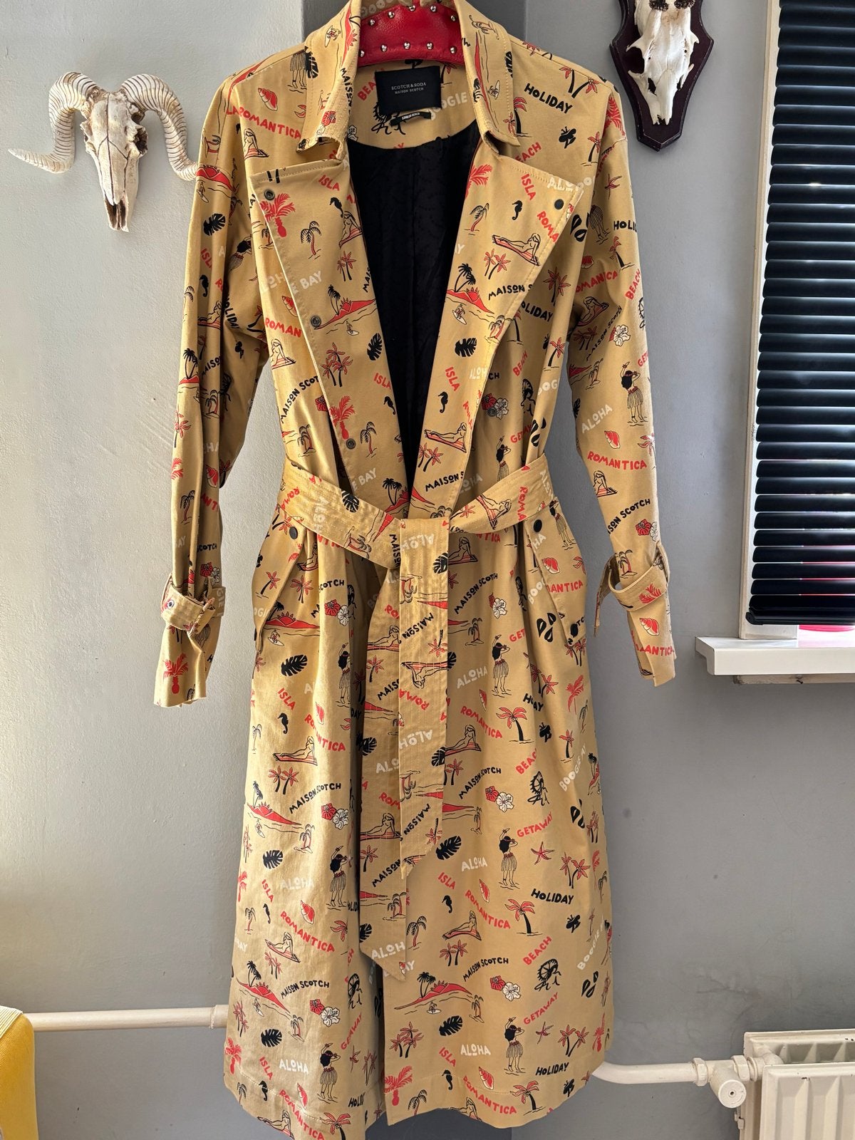 Scotch & Soda oversized trenchcoat maat M, Ophalen of Verzenden, Zo goed als nieuw, Maat 38/40 (M), Beige