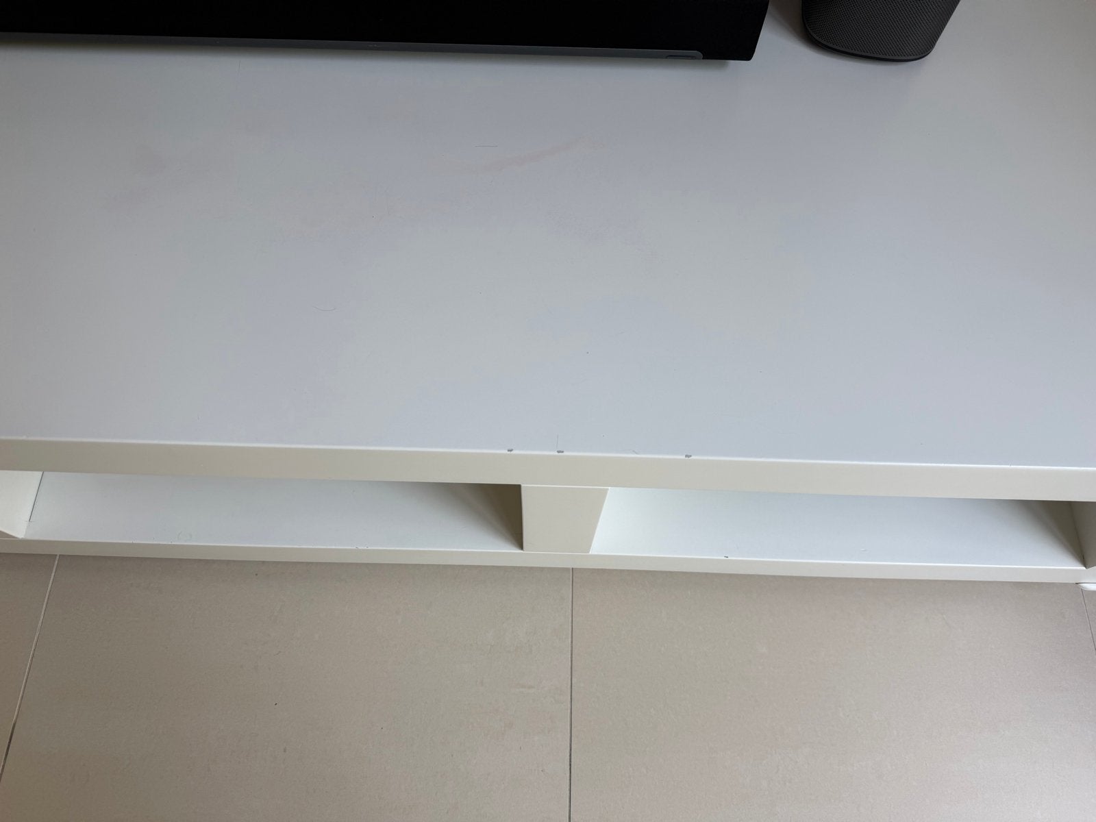 Witte TV-meubel met 3 vakken, Ophalen, Gebruikt, 150 tot 200 cm, Minder dan 100 cm