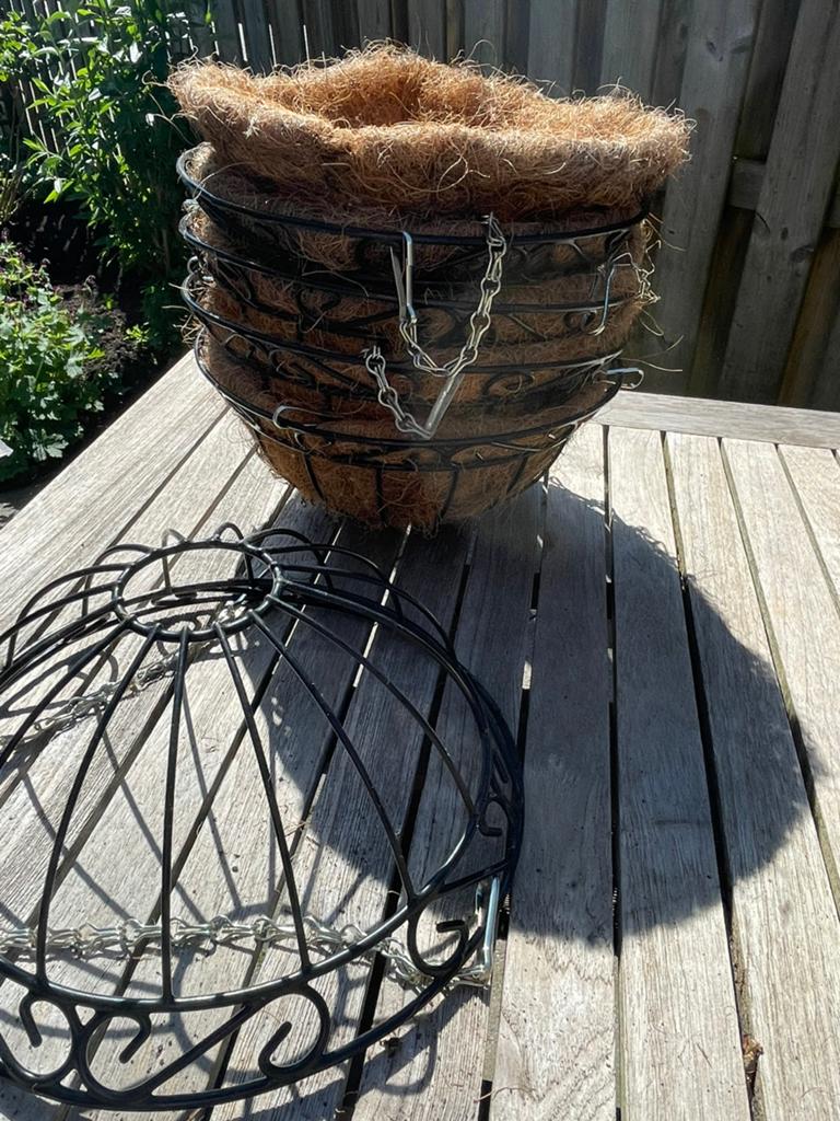 5 Hanging baskets inclusief kokos vellen.ø30 cm., Tuin en Terras, Ophalen, Minder dan 30 cm, Rond, Nieuw