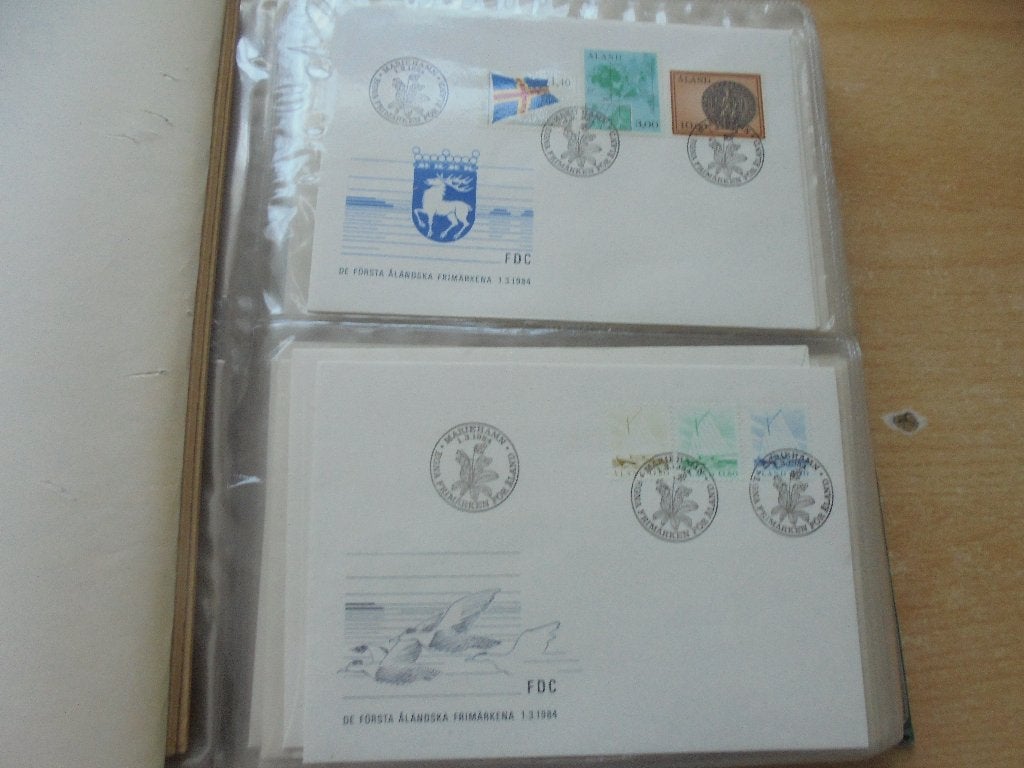 1. Aland. mooie coll blanco fdc's nr 1 t/m 1999 en 2 jul vel, Postzegels en Munten, Postzegels | Volle albums en Verzamelingen