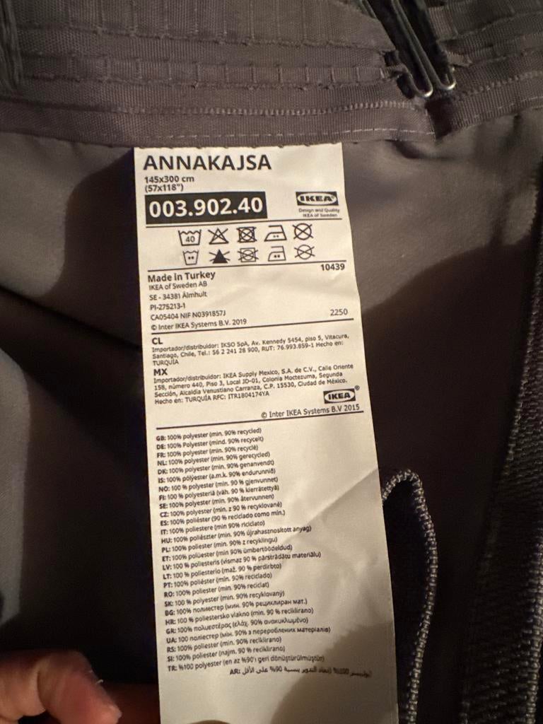 2x IKEA ANNAKAJSA Gordijnen - Grijs - 145x300 cm, Huis en Inrichting, Ophalen, 100 tot 150 cm, 200 cm of meer, Zo goed als nieuw