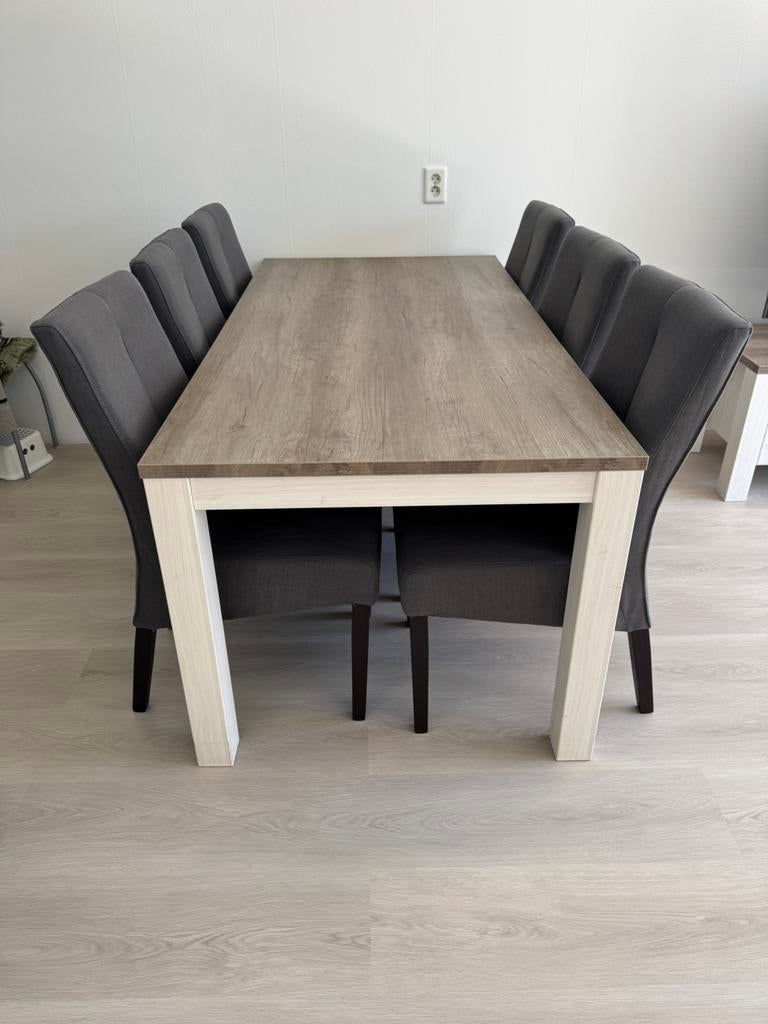 Eettafel met 6 stoelen, salontafel, tv meubel, Huis en Inrichting, Tafels | Eettafels, Ophalen, 50 tot 100 cm, Zo goed als nieuw