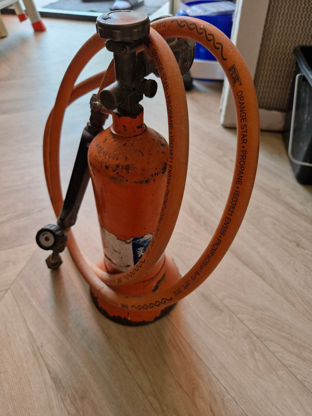Propaan hobbyfles met slang en drukregelaar, Ophalen, Gebruikt