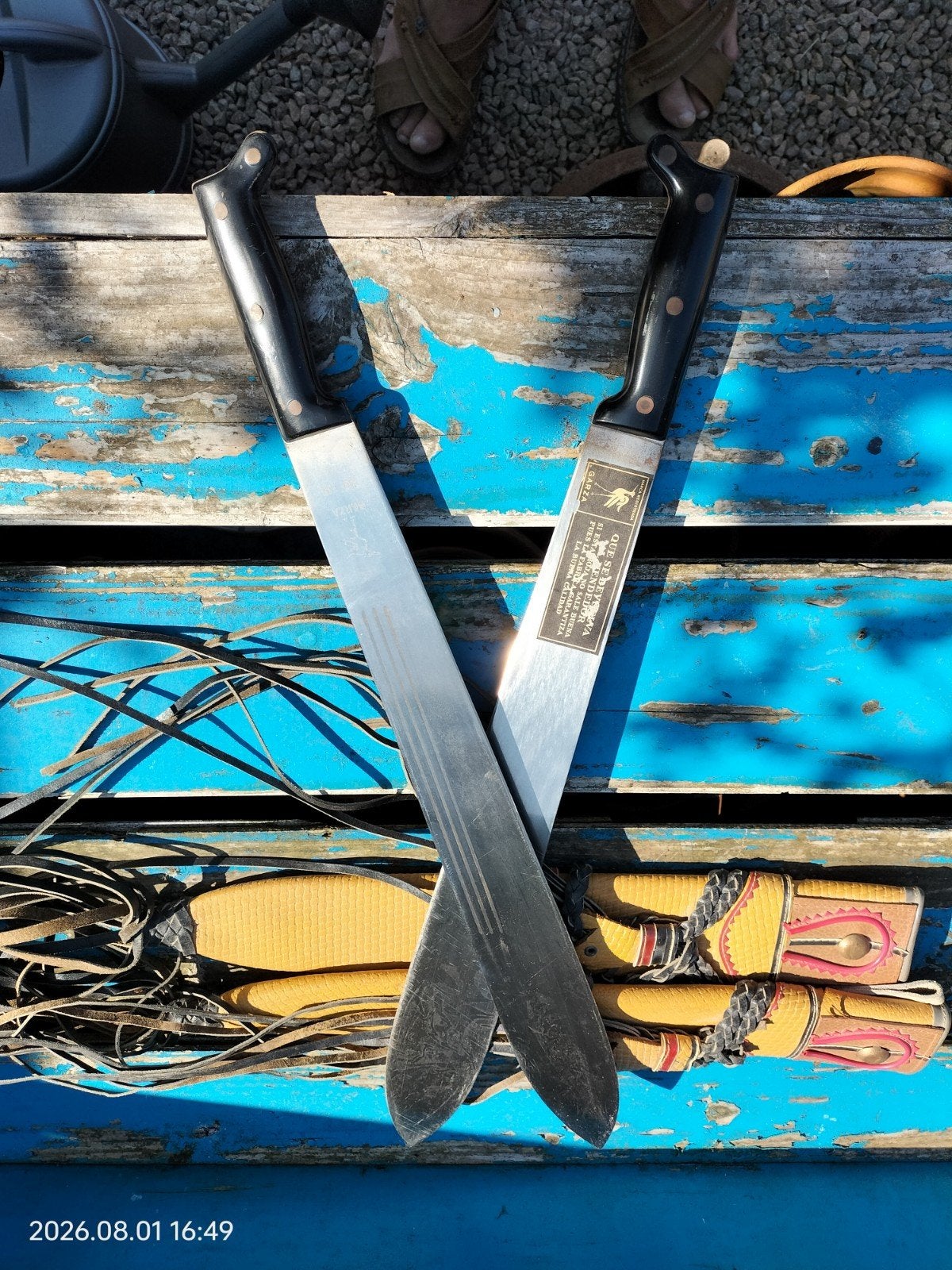 Set van 2 Garza Machetes met Leren Schede, Antiek en Kunst, Ophalen