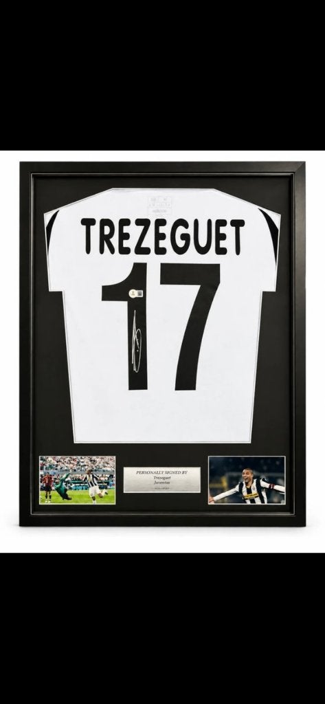 Gesigneerd voetbalshirt Trezeguet Juventus ingelijst, Sport en Fitness, Maat M, Ophalen of Verzenden, Nieuw, Shirt