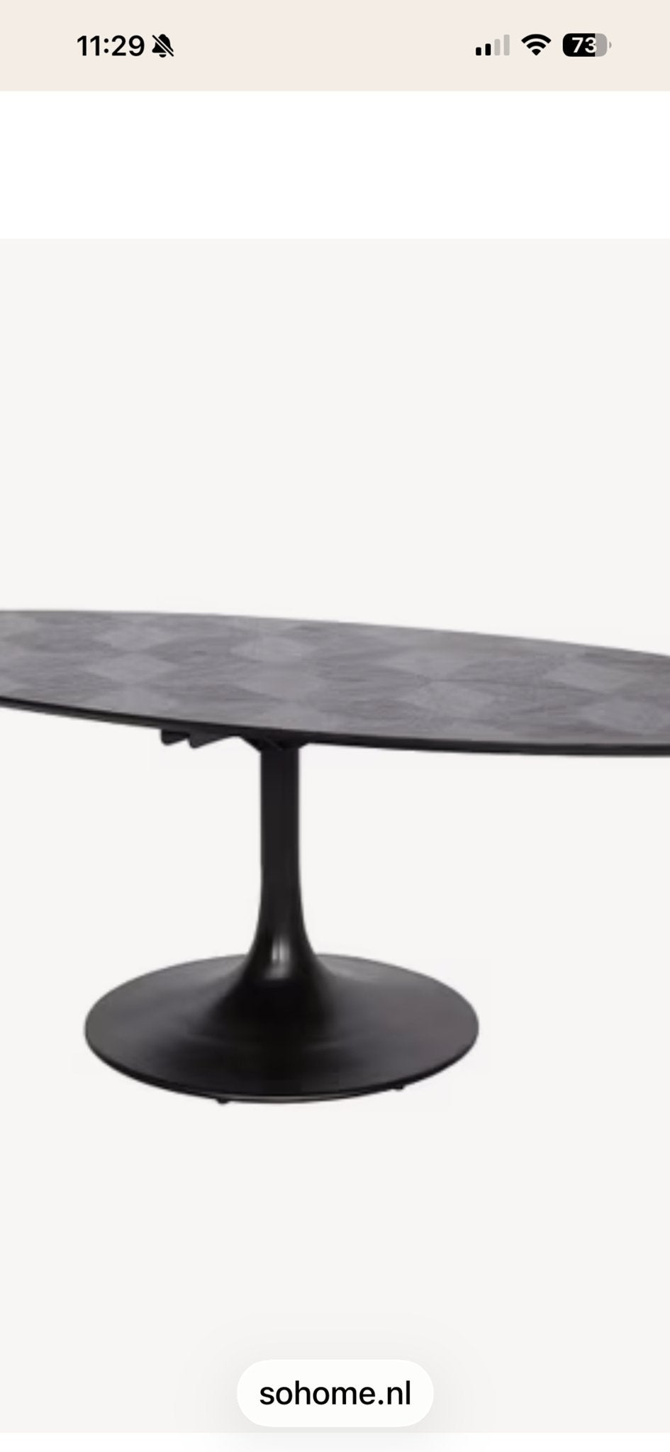 Richmond Eettafel Blax Zwart - Eikenhout met Stalen Voet, Ophalen, Gebruikt, 100 tot 150 cm, Eikenhout