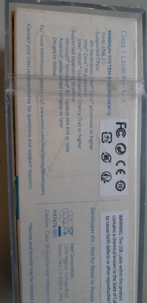 Intel RealSense R200 3D Camera, Gebruikt, Overige typen, Ophalen of Verzenden, Overige Merken