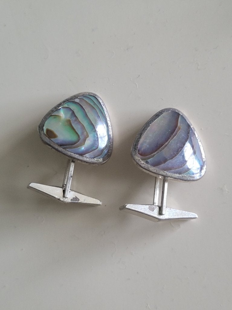 Manchetknoper Atahua siver 925 i  PAUA shell, Ophalen of Verzenden, Zilver, Zilver