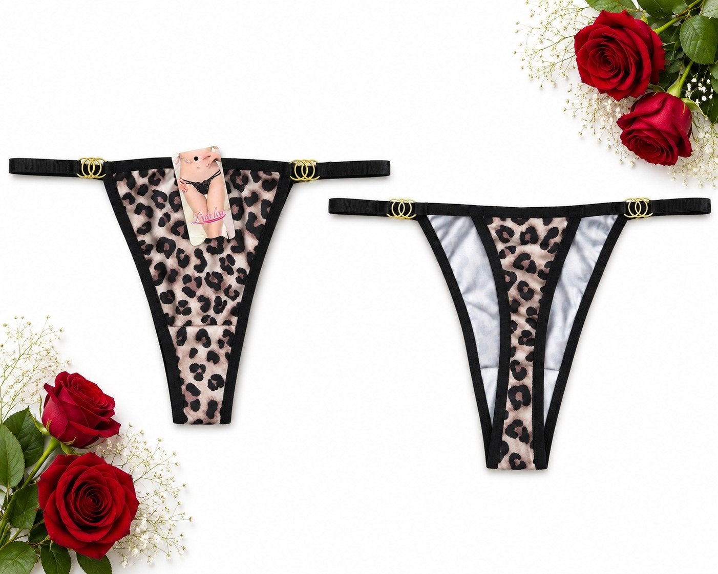 Nieuwe string met luipaardprint maat s, Bruin, String, Onbekend, Ophalen of Verzenden
