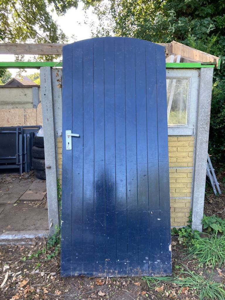 Hardhouten deur 210x94cm, Ophalen, Gebruikt, 80 tot 100 cm, Buitendeur
