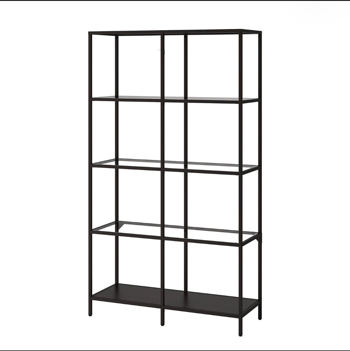 Ikea Vittsjö stellingkast zwartbruin/glas 100x175cm, Ophalen, Gebruikt
