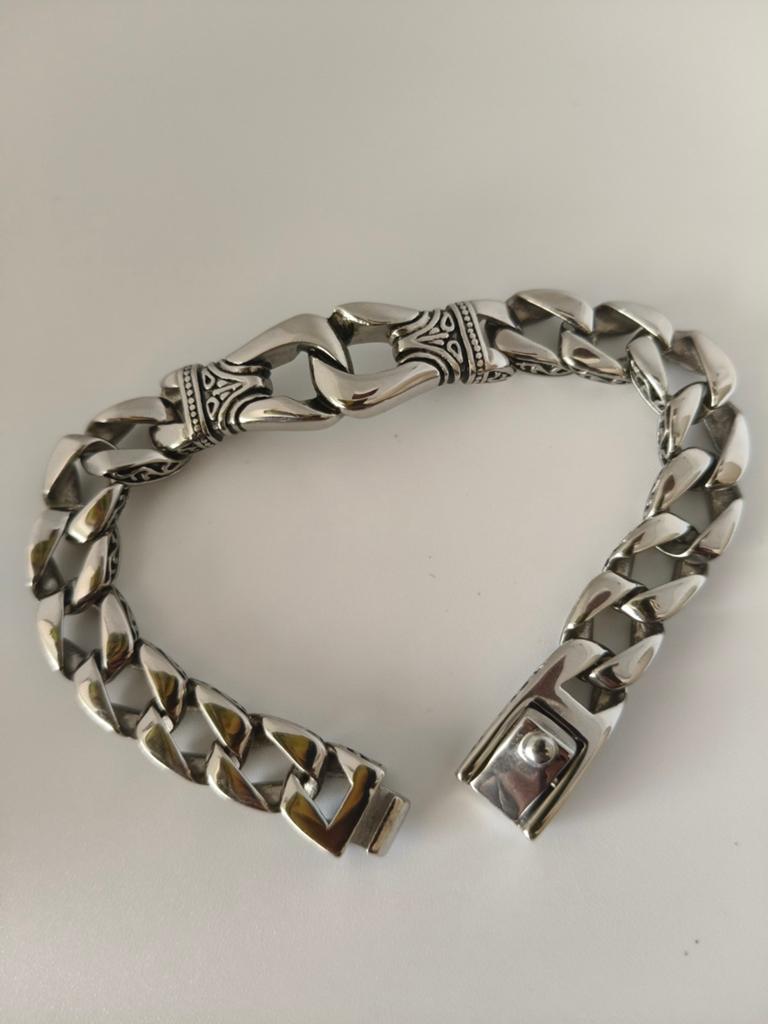 Viking Schakelarmband 316L RVS Zilver - Polsmaat 18 cm, Sieraden, Tassen en Uiterlijk, Ophalen of Verzenden, Nieuw, Zilver, Staal
