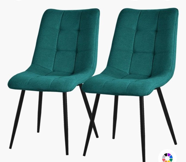 2 nette petrolkleurige stoelen,, Huis en Inrichting, Stoelen, Ophalen, Twee, Overige kleuren, Zo goed als nieuw