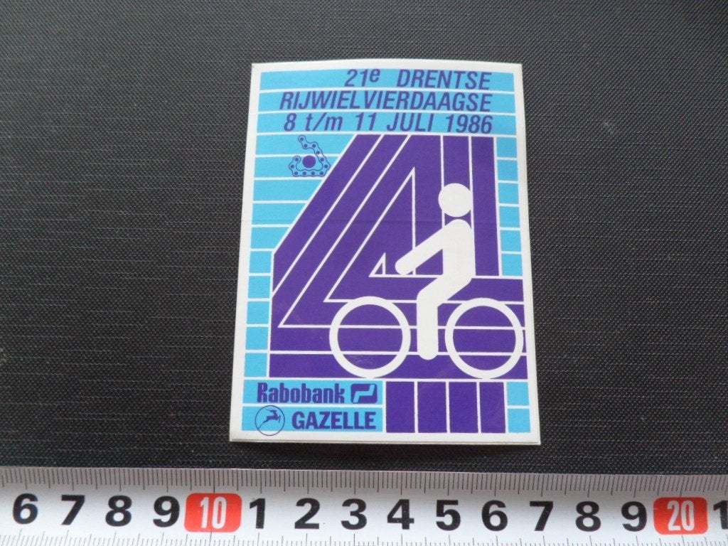 sticker 21e drentse rijwiel vierdaagse 1986 *, Ophalen, Zo goed als nieuw