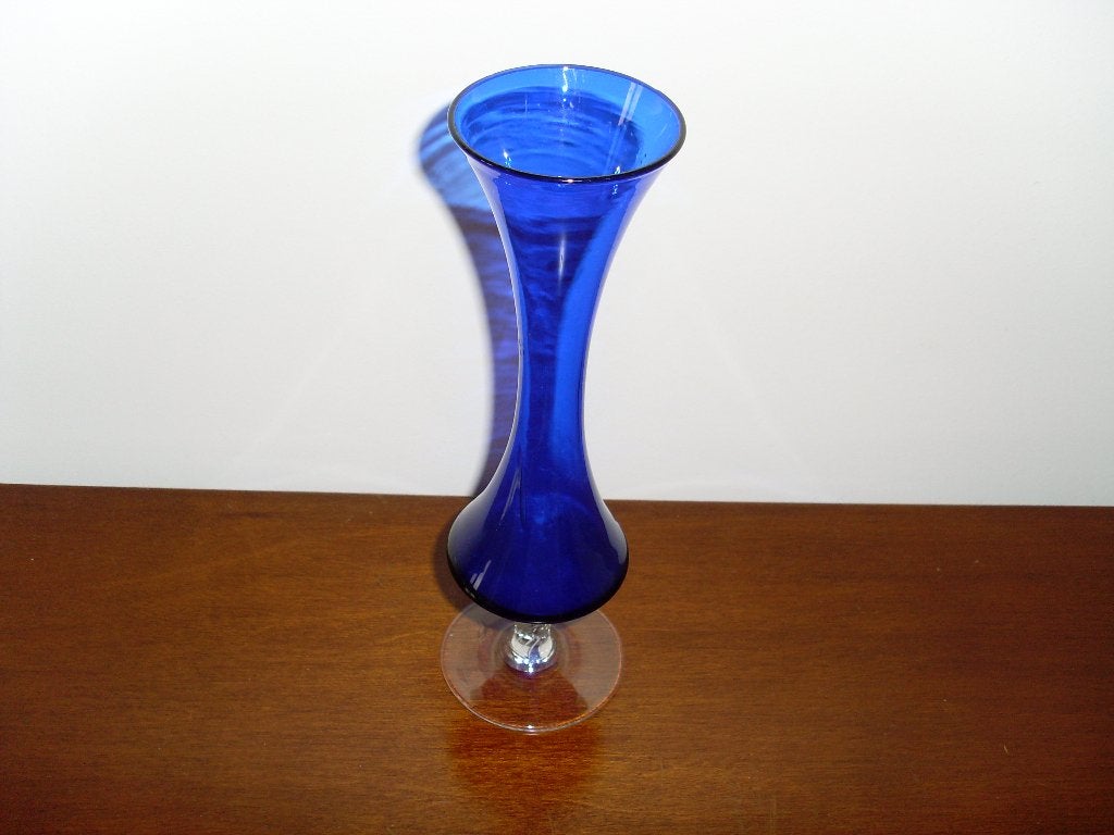 Blauw Vaasje., Ophalen, Gebruikt, Blauw, Glas