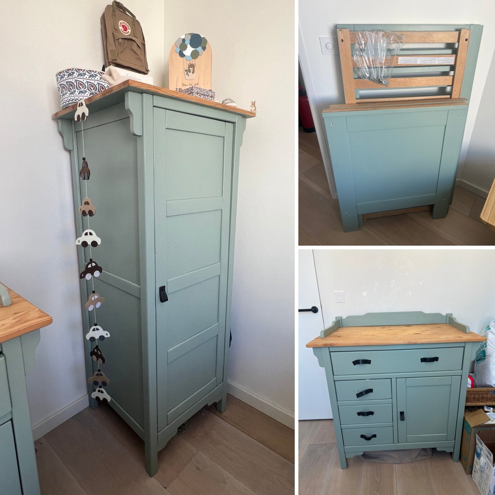 Babykamer set grenen: ledikant, commode, kledingkast, Kinderen en Baby's, Ophalen, Gebruikt, Jongetje of Meisje