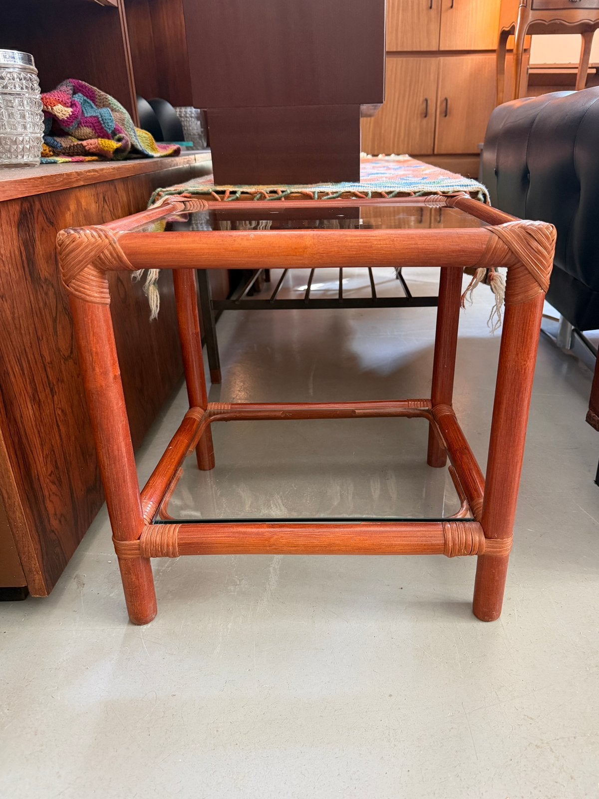 Bamboe bijzettafel Frankrijk, vintage etagere, Ophalen