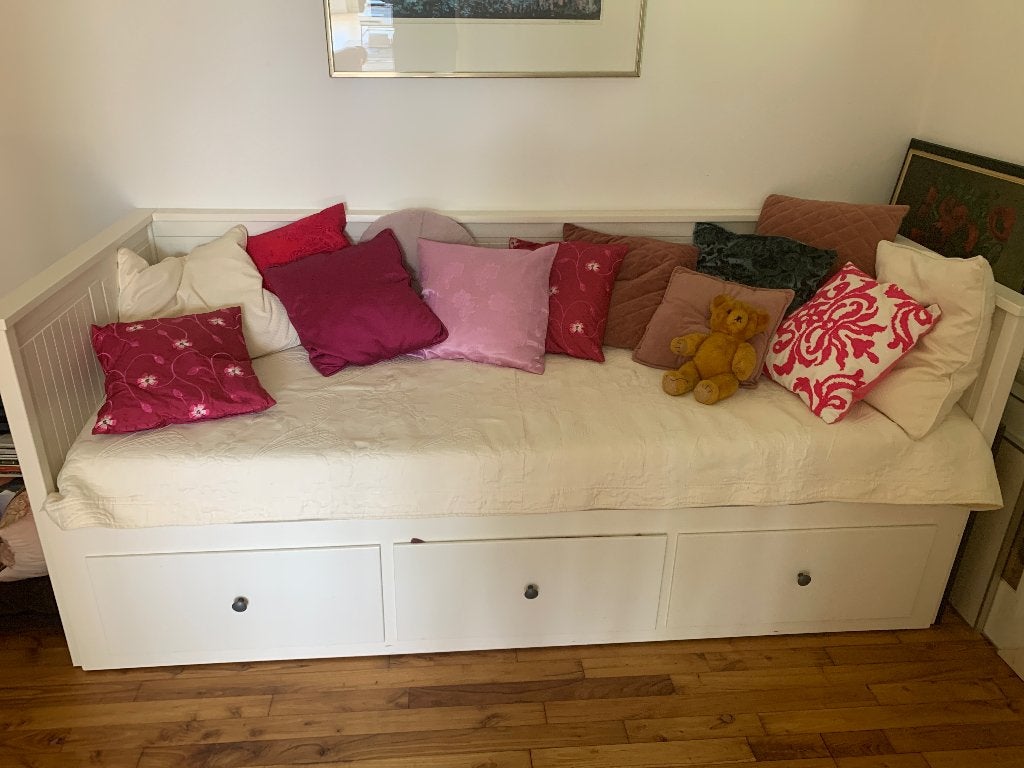 2 persoons slaapbank hemnes ikea, Huis en Inrichting, Slaapkamer | Slaapbanken, Ophalen, Gebruikt, Wit, Tweepersoons