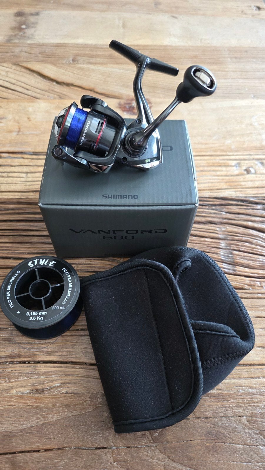 Shimano Vanford 500 Molen slechts 140 gram, Watersport en Boten, Hengelsport | Roofvissen, Zo goed als nieuw, Molen, Ophalen of Verzenden