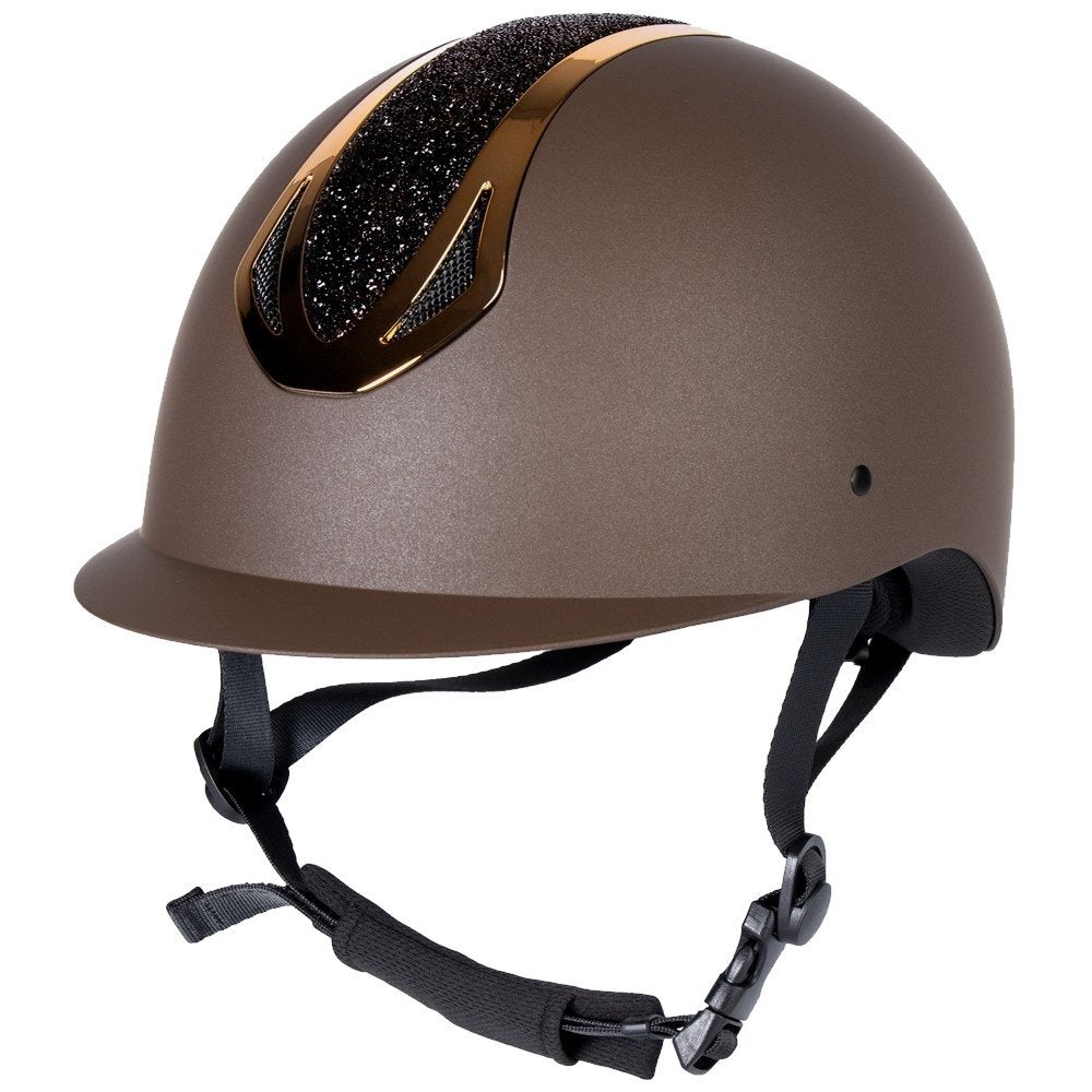 Harry's Horse Cap Pro F2 Matt Crystal, Bruin-Goud, 55-57 cm, Ophalen of Verzenden, Nieuw, Dressuur, Dames