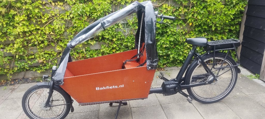 Elektrische bakfiets incl regenhuif, Gebruikt, Huif, 2 kinderen, Schijfrem