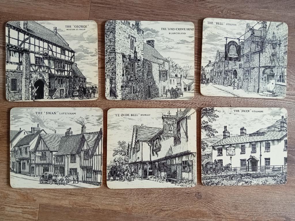 pimpernel vintage onderzetters Engelse steden, Ophalen of Verzenden, Glas of Kopje
