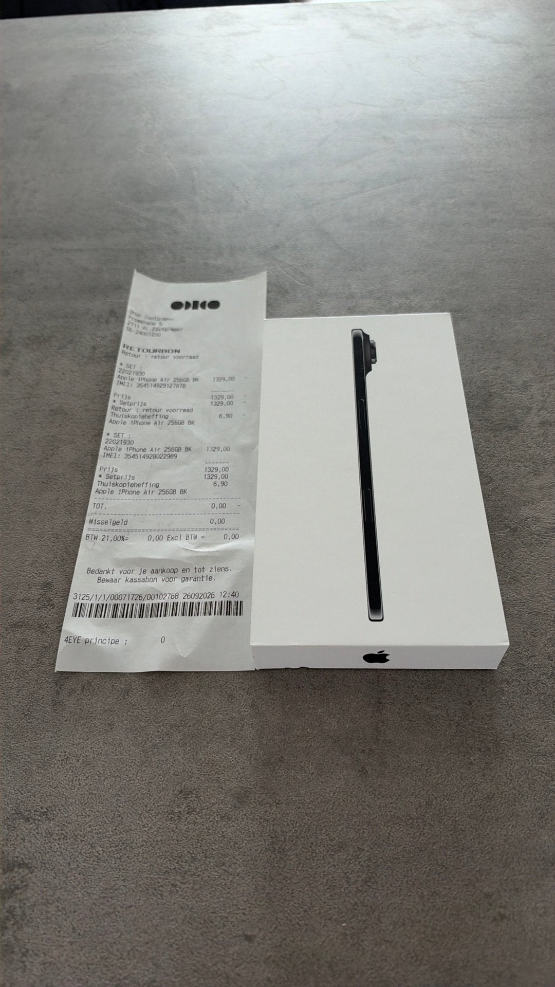 Apple iPhone Air zwart 256GB ongeopend zie beschrijving., Telecommunicatie, 256 GB, IPhone 17 Air, Zwart, Nieuw