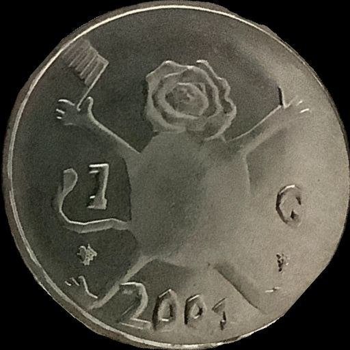 nikkel 1 munt 2001 De Laatste Gulden ontwerpwedstrijd Leeuw, Ophalen of Verzenden, Koningin Beatrix, 1 gulden, Losse munt