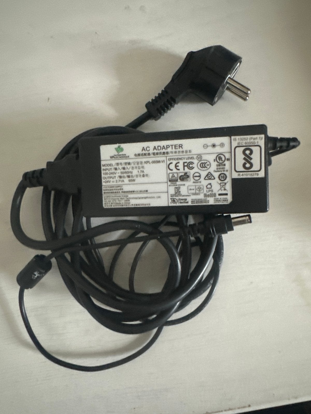 AC Adapter 24V 2.71A 65W - KPL-065M-VI, Ophalen of Verzenden, Gebruikt