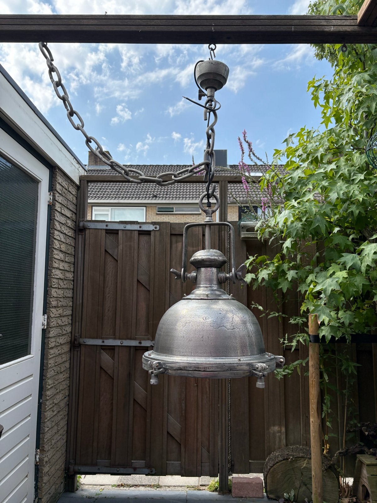 Industriële vintage binnenlamp van ruw nikkel - Nieuwstaat, Ophalen