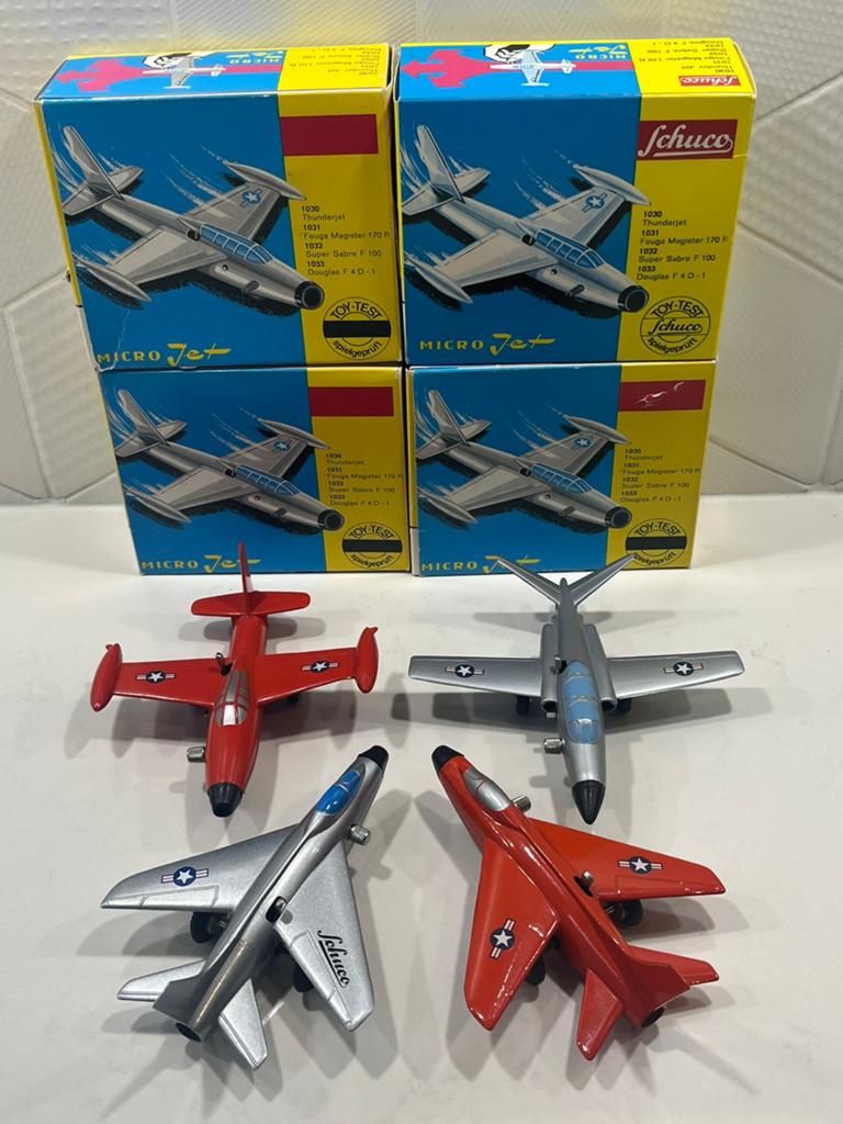 Schuco Micro Jet – 4 originele vliegtuig modellen met dozen, Verzenden, Zo goed als nieuw